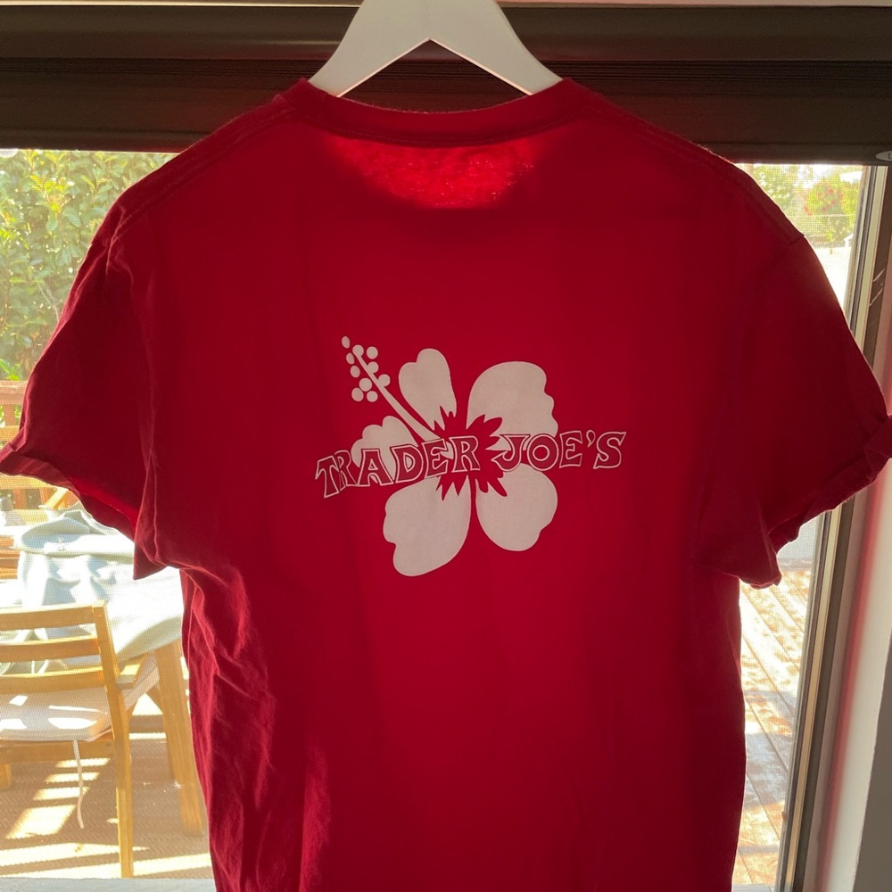 Selling a Large Red Trader Joe’s T-Shirt